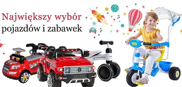 Baner sklepu z zabawkami i pojazdami dla dzieci